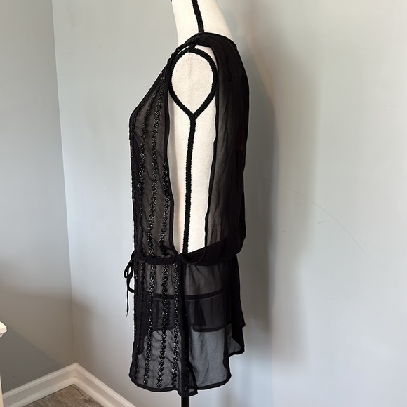 Pacha Ibiza River Island Sequin Black Sheer Sexy Swimsuit Coverup NWT - Picture 5 of 9